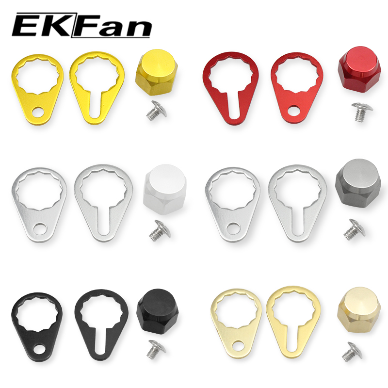 EKFan Linkerhand Rechterhand Crank Moer Schroef Met Plaat Voor Visserij-reel Schroefdop Voor Shimano/Daiwa ABU Reel