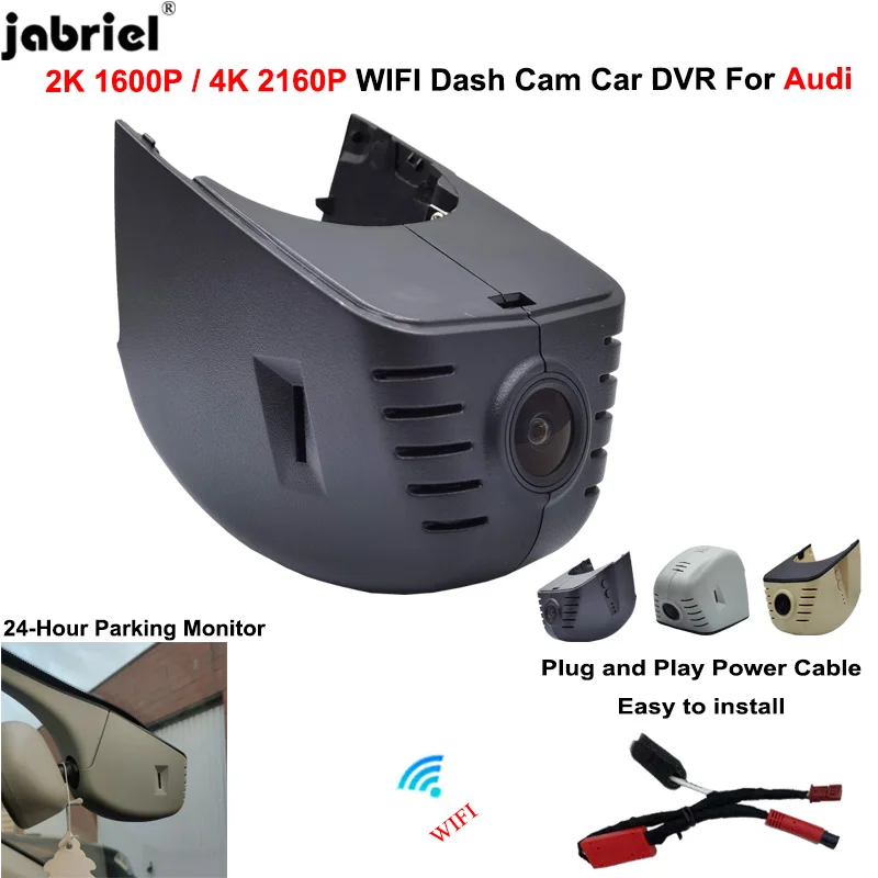 Wideorejestrator samochodowy kamera kamera na deskę rozdzielczą typu Plug and Play 4K do Audi a3 a4 a5 a6 a7 a8 q3 q5 q7 q7 q8 b4 b5 b6 b7 b7 b8 b9 c5 c6 c7 8p 8v rs tt 2012-2016