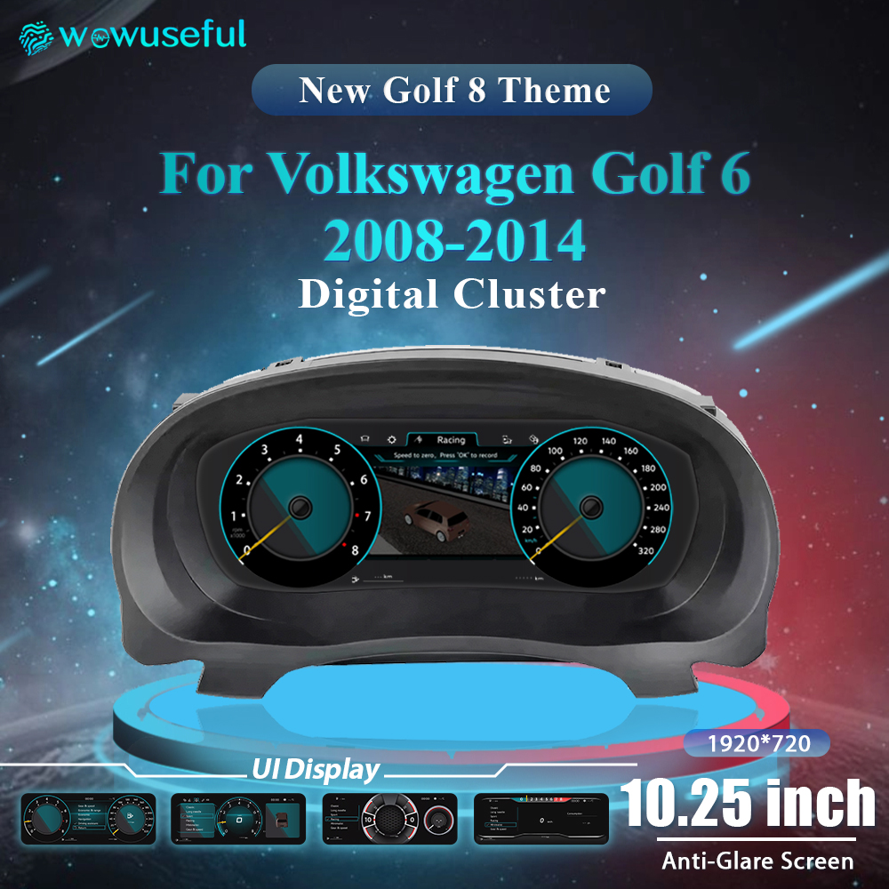 Carte Prada numérique LCD pour VW Golf 6 MK6, 10.25, 11, 12, 13, 14 ans, Ntg4.5 Cluster Auto Radio TingPaneel Cockpit, en effet, 2010