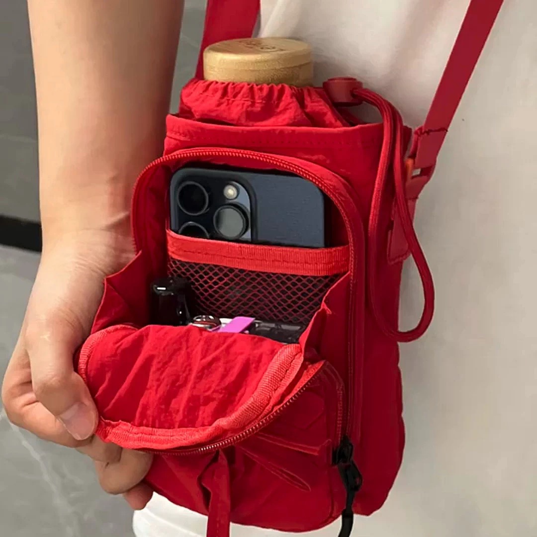 Nuova Borsa Leggera a Tracolla per Telefono da Donna, Borsa Sportiva per Ciclismo all'Aperto, Porta Bottiglia d'Acqua, Borsa da Viaggio con Design a Nodo