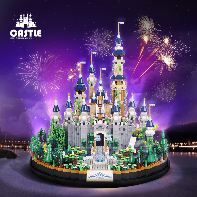 6180PCS Magic Castle Sakura Huis Bouwstenen Stad Straat Model Met LED Verlichting Mini Bricks Speelgoed kinderen Kerstcadeaus
