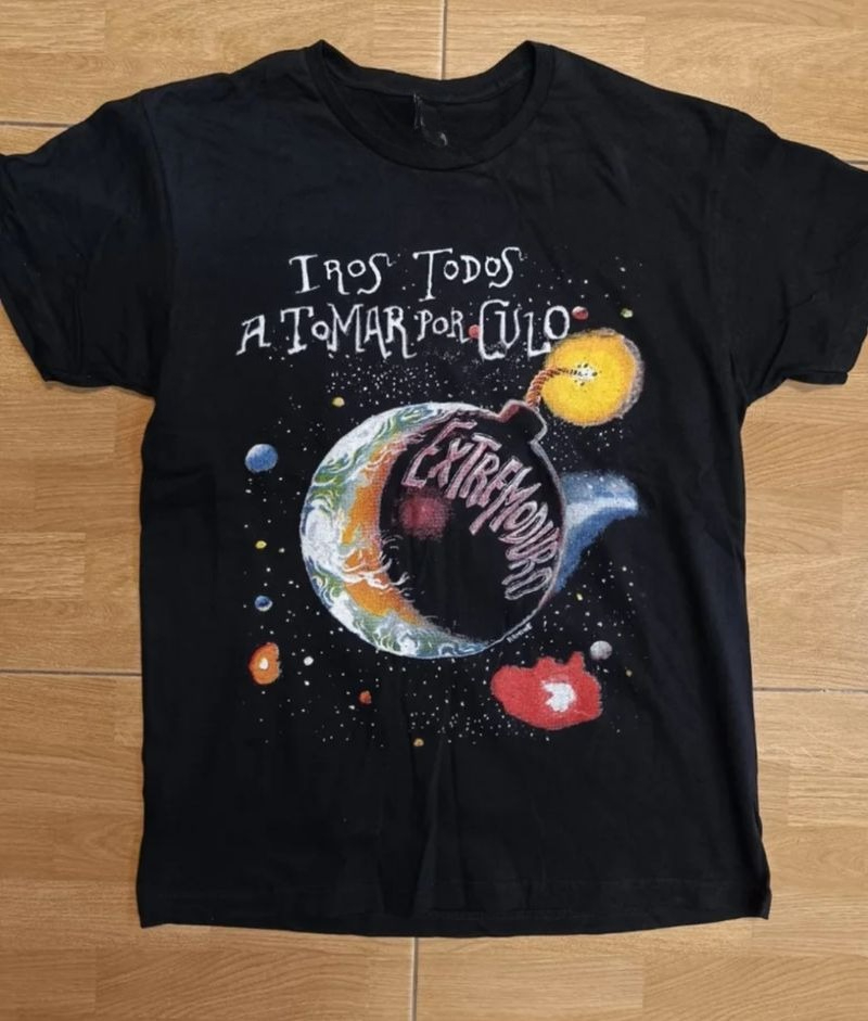 เสื้อยืดพิมพ์ลายดนตรีร็อคสุดยูนีค Extremoduro แบบยูนิเซ็กซ์ แขนสั้น สไตล์เรโทร สตรีท Y2K ลำลอง แฟชั่น เสื้อผ้า