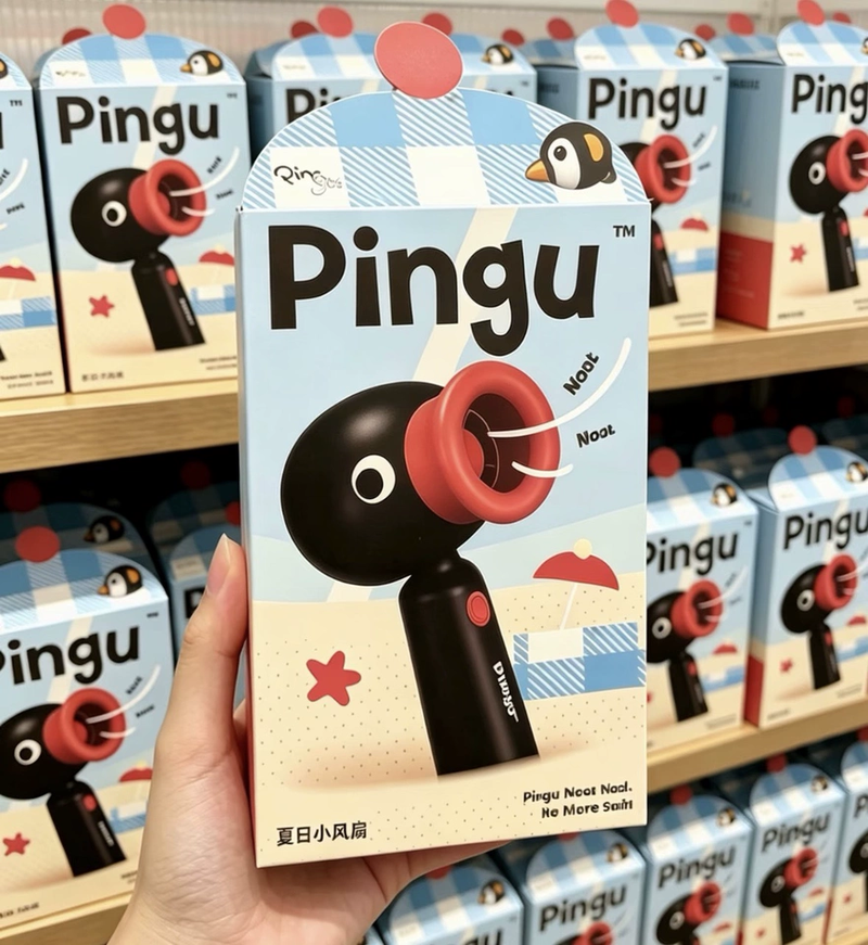 Leuke Pingu Penguin draagbare ventilator MaketuBu Mini handventilator Praktisch afstudeercadeau voor middelbare scholieren