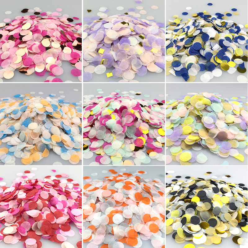 1000 Buah/Tas 1Cm Kertas Confetti Warna Campuran untuk Dekorasi Pesta Ulang Tahun Pernikahan Balon Tisu Bulat 10G Dekorasi Baby Shower