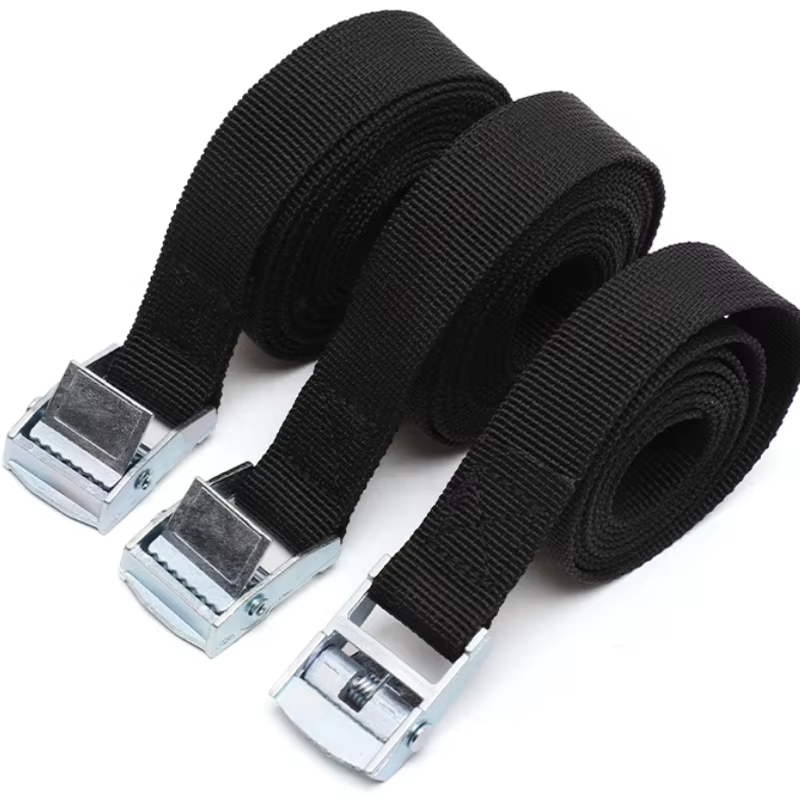 Ceinture d'arrimage à boucle de 2M, 3 pièces, sangles de chargement pour vélo avec voiture et moto, corde de remorquage à boucle métallique, ceinture à cliquet solide pour sac à bagages