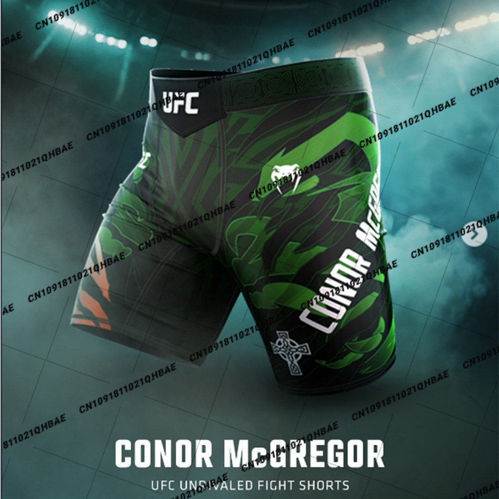2026 Nieuwe Heren MMA 329 Groene Conor McGregor Vale Tudo Fight Short Octagon Cage Fighting Night Nieuwe Muay Thai Shorts