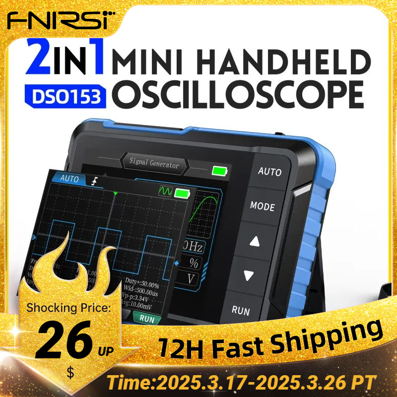 Fnirsi Dso153 Digitale Oscilloscoop Signaalgenerator 2 In 1 1Mhz Bandbreedte 5msa/S Sampling Rate Electronica Reparatie Tools