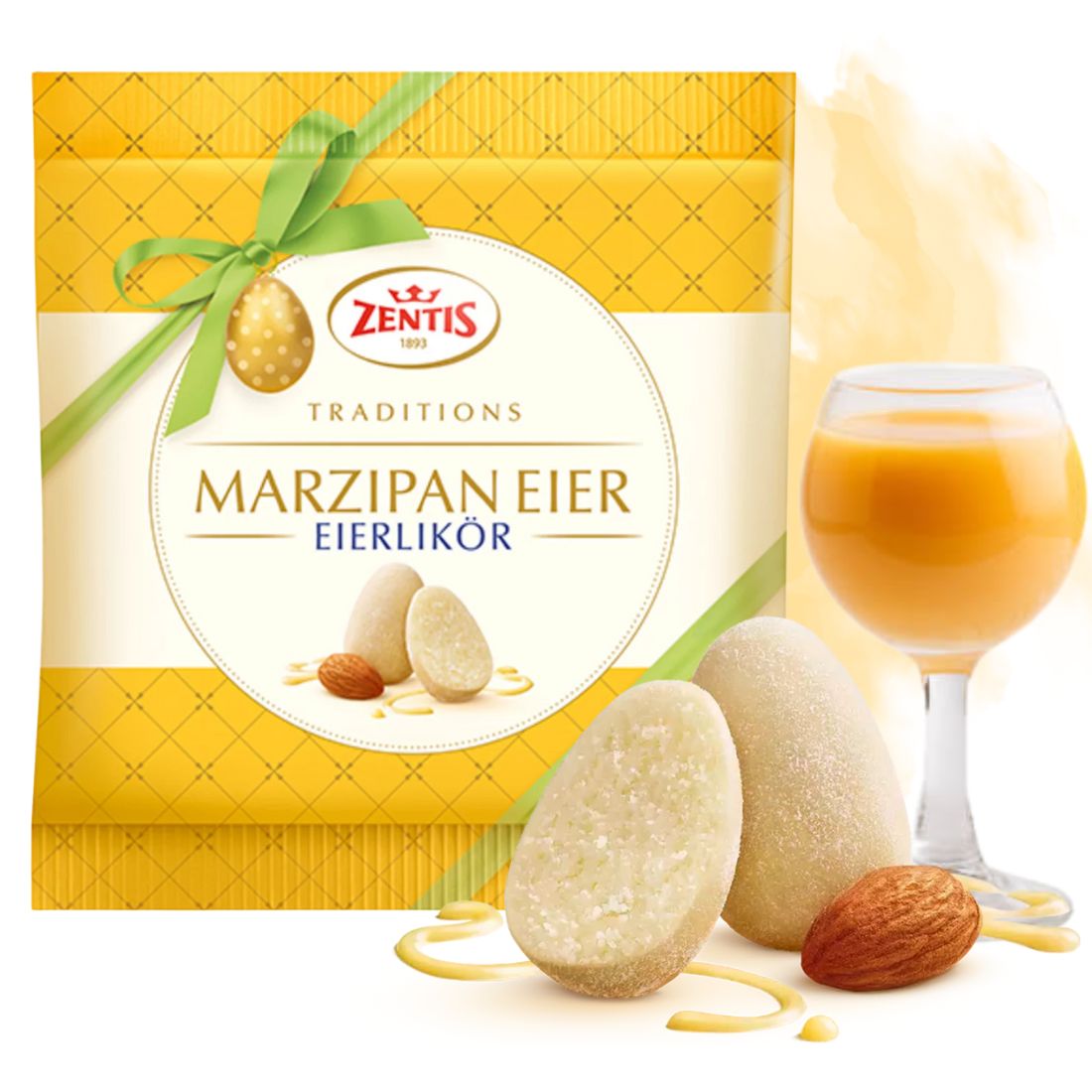 Jajeczka marcepanowe z likierem AJERKONIAK 125g Zentis  Jajka na Wielkanoc