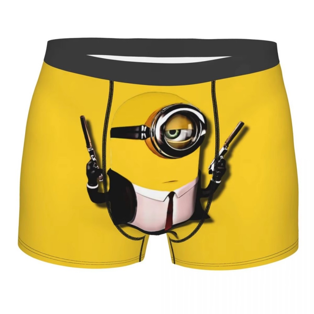 M-Minions мультяшный пистолет-боксеры для Homme, нижнее белье с 3D принтом, трусы, дышащие трусы