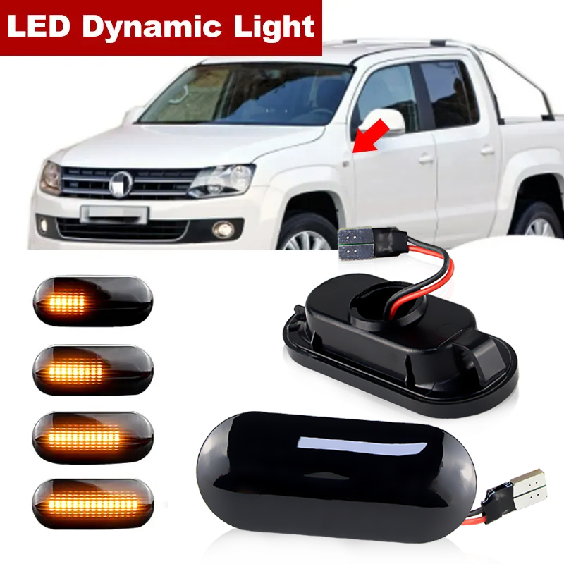 2/10PC pour Volkswagen Amarok 2HA 2HB S1B S6B S7A S7B 2010 2011 2012 2013 2014 2015 2016 Clignotant latéral dynamique à LED