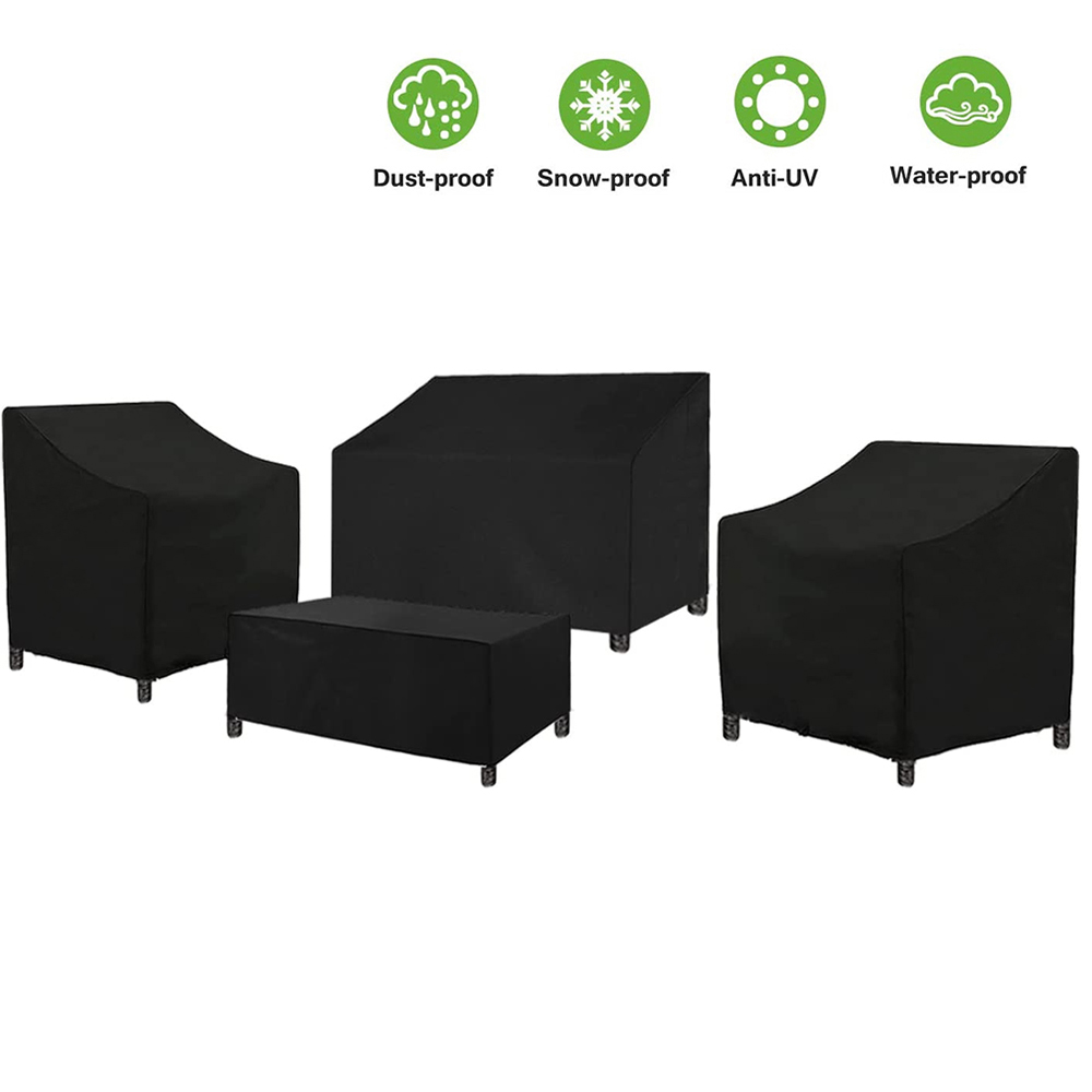 Fundas impermeables para muebles de jardín, cubierta a prueba de polvo, color gris y negro, protección contra lluvia y nieve, para sofá, mesa y silla