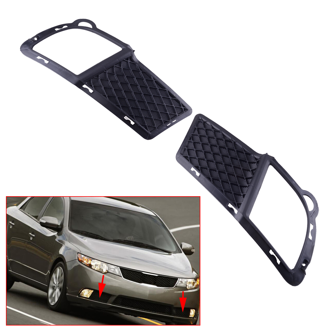 Couvercle de phare antibrouillard avant de voiture, 2 pièces, cadre de lunette 865631 M010 865641 M010 adapté pour Kia Forte berline 2010-2013 KI 1038107   KI 1039107