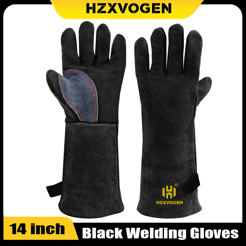 HZXVOGEN 14/16 inch lashandschoenen voor ARC TIG MIG lasser werkt barbecue keukenfornuis hittebestendige lederen beschermende handschoenen