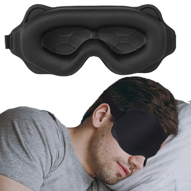 3D Oogmasker Verstelbaar Geschikt voor mannen en vrouwen zonder druk op de ogen Ademend en lichtblokkerend Oogmasker Zwart