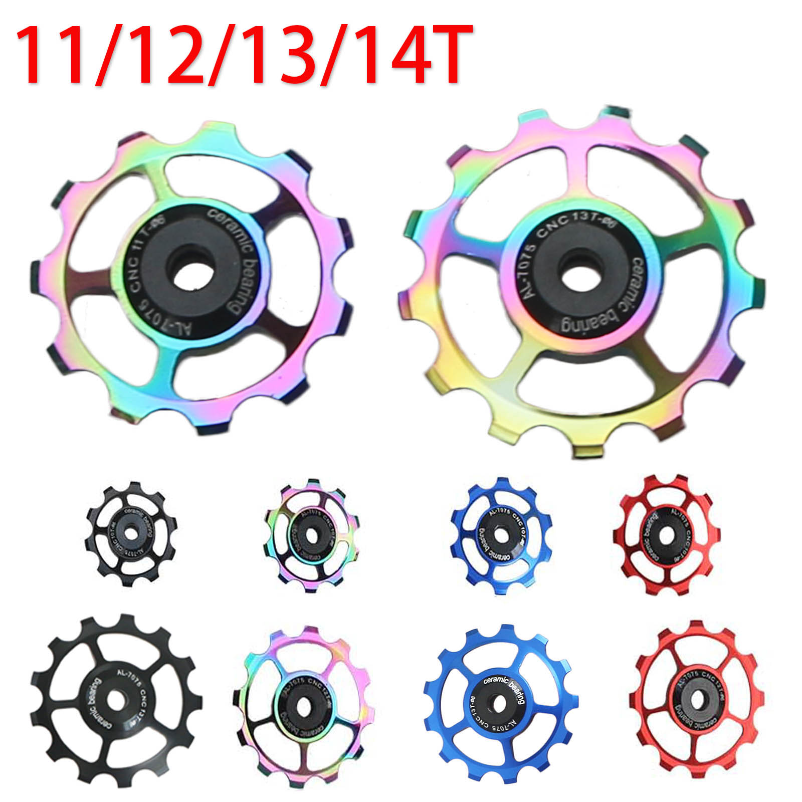 11T 12T 13T 14T Achterderailleur Katrol Neuswiel Keramische Lager MTB Racefiets Achter Shifter schakelaar Rollen Gids Wiel