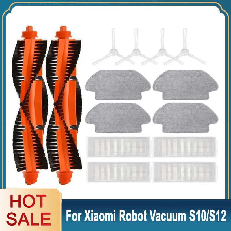 Para xiaomi robô aspirador de pó s10, s12 acessórios escovas b106gl acessórios aspirador hepa filtro mop pano escova lateral principal