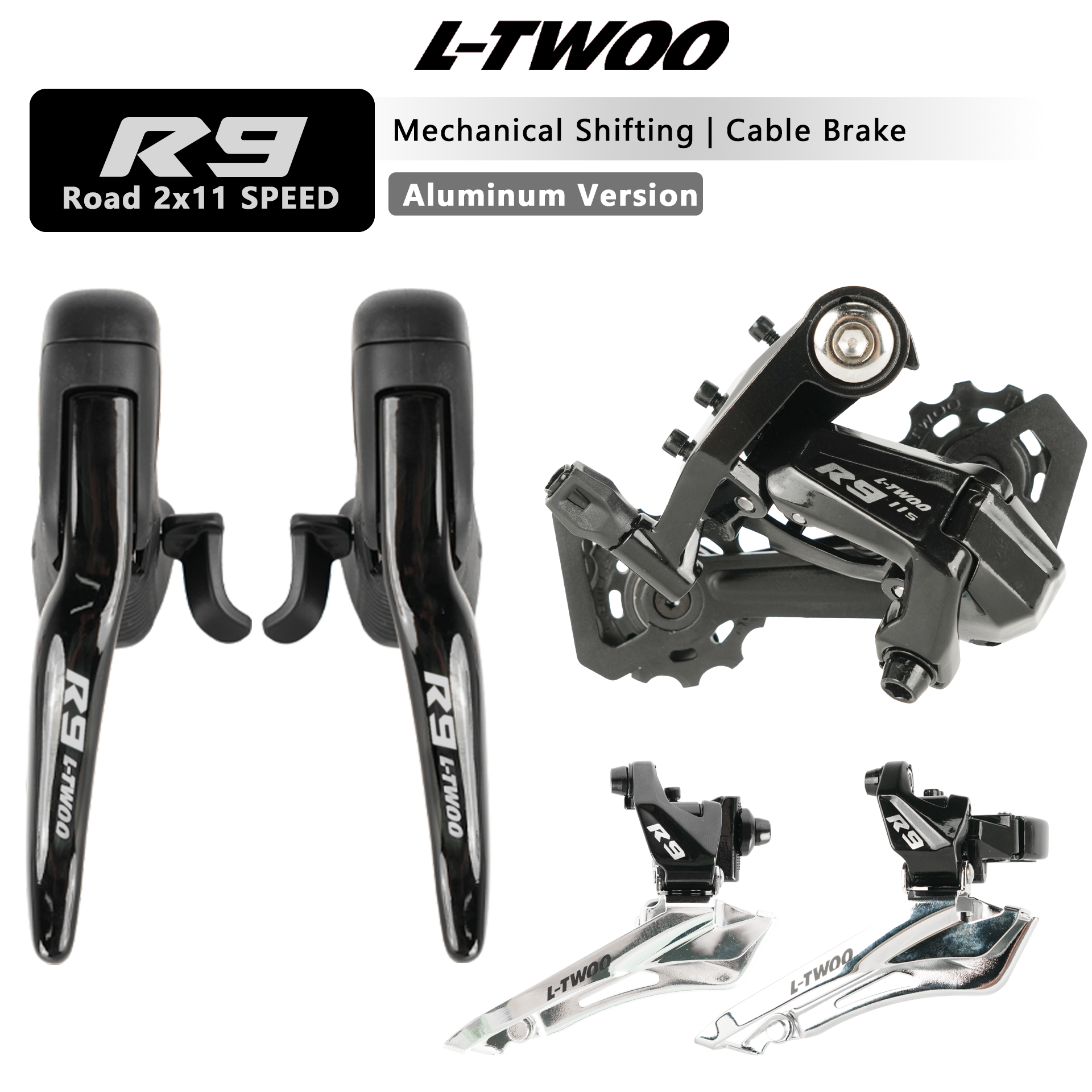 Groupe de transmission mécanique LTWOO R9 2x11 vitesses 22S pour vélo de route, avec levier de vitesses, dérailleur avant et arrière, compatible 5800 R7000