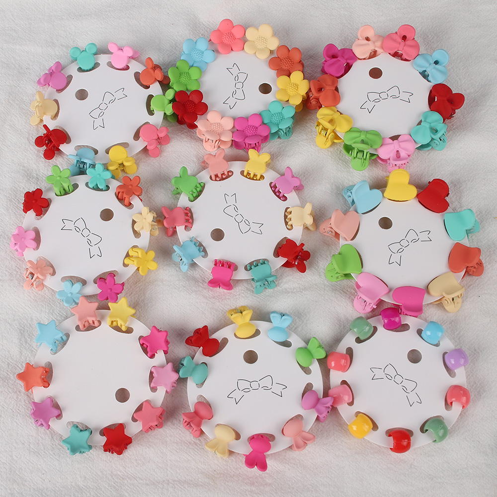 Small Crab Hair Claw Clips para meninas, doces, flor, estrela, mickey, coroa, grampos de cabelo, fofos, mini, crianças, crianças, acessórios, presente, 10pcs
