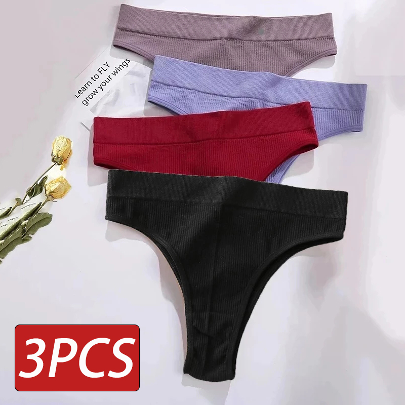 3 pz/set mutandine da donna senza cuciture a vita alta FINETOO intimo donna confortevole mutande femminili tinta unita Pantys Lingerie