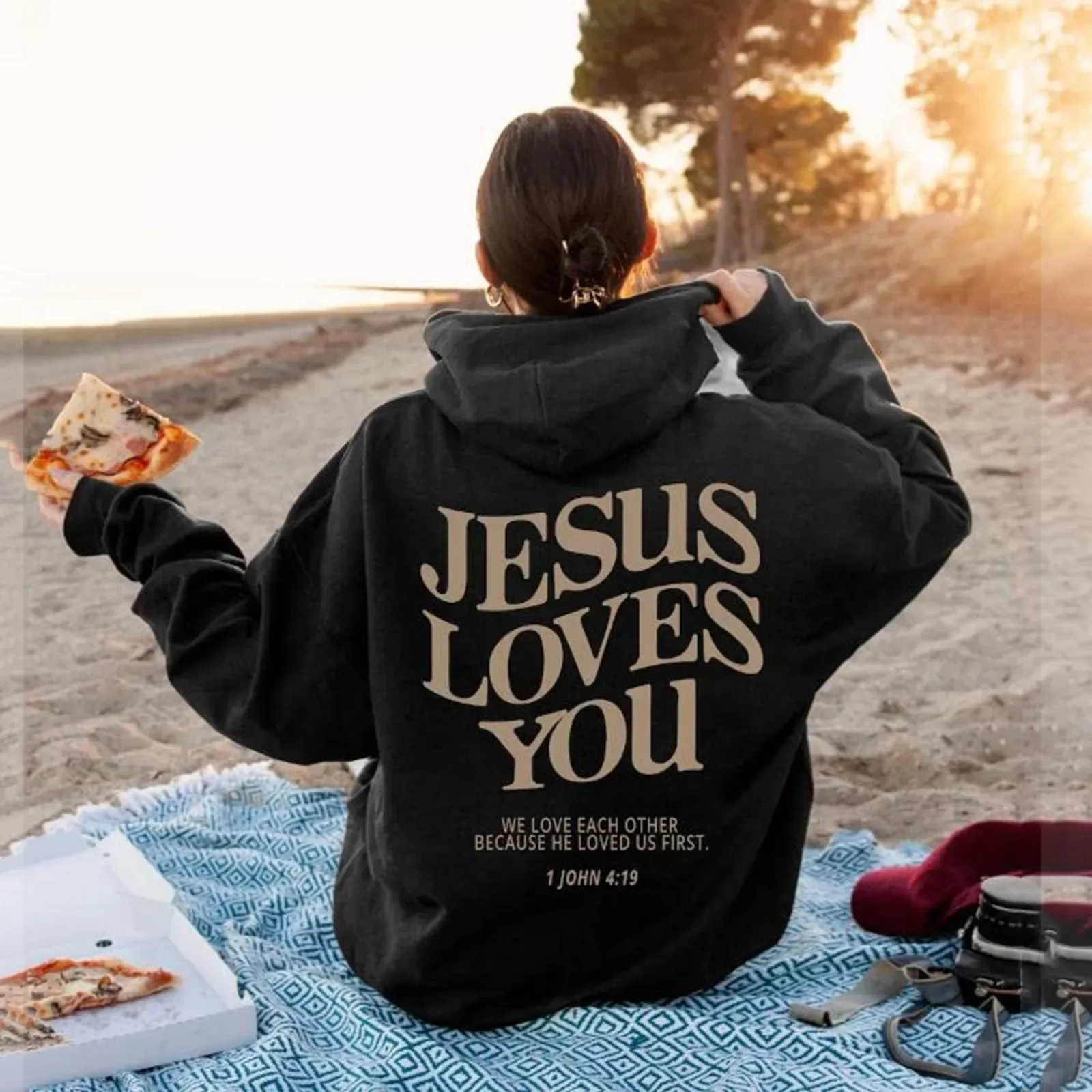 Sudadera con capucha con estampado de Jesús para hombre y mujer, suéter Unisex, ropa de calle, Tops con capucha, Otoño e Invierno