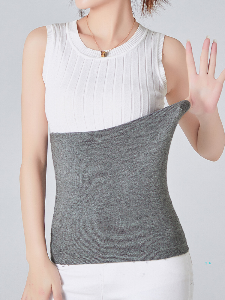 Mezcla de lana cepillada interior elástica, soporte térmico Unisex para cintura, Abdomen, calentador de espalda, ropa interior, faja gruesa cálida para invierno
