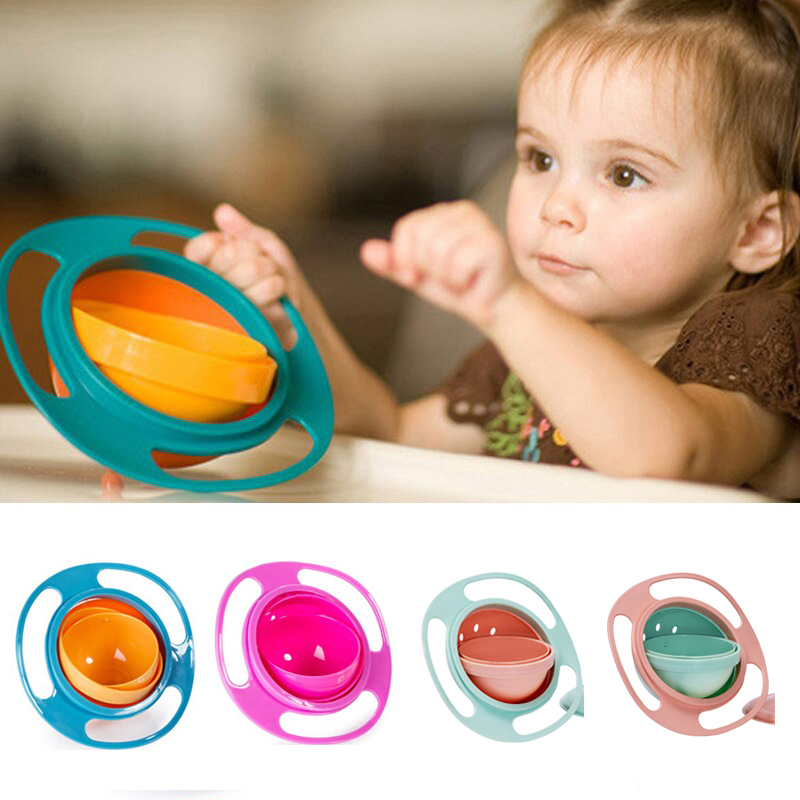 Universal Gyro Bowl para bebê, rotação de 360 graus, resistente a derramamento, alimentação para crianças, Rotary Balance Novidade
