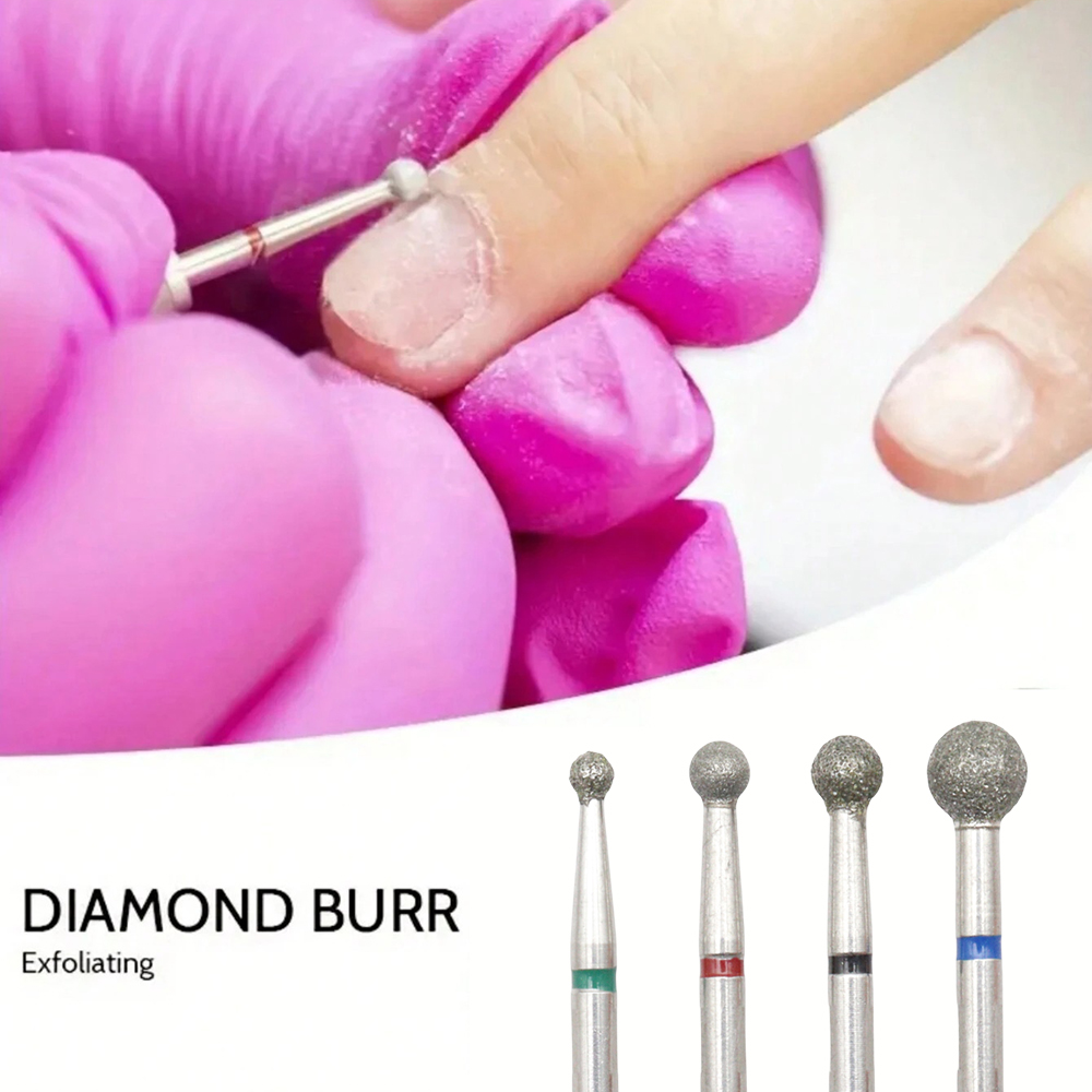 4 stks/set Kleine Bal 2.3/3.0/3.5/5mm Diamant Nail Boren Elektrische Manicure Boren frezen Kits Pedicure Bestanden Gel Pol