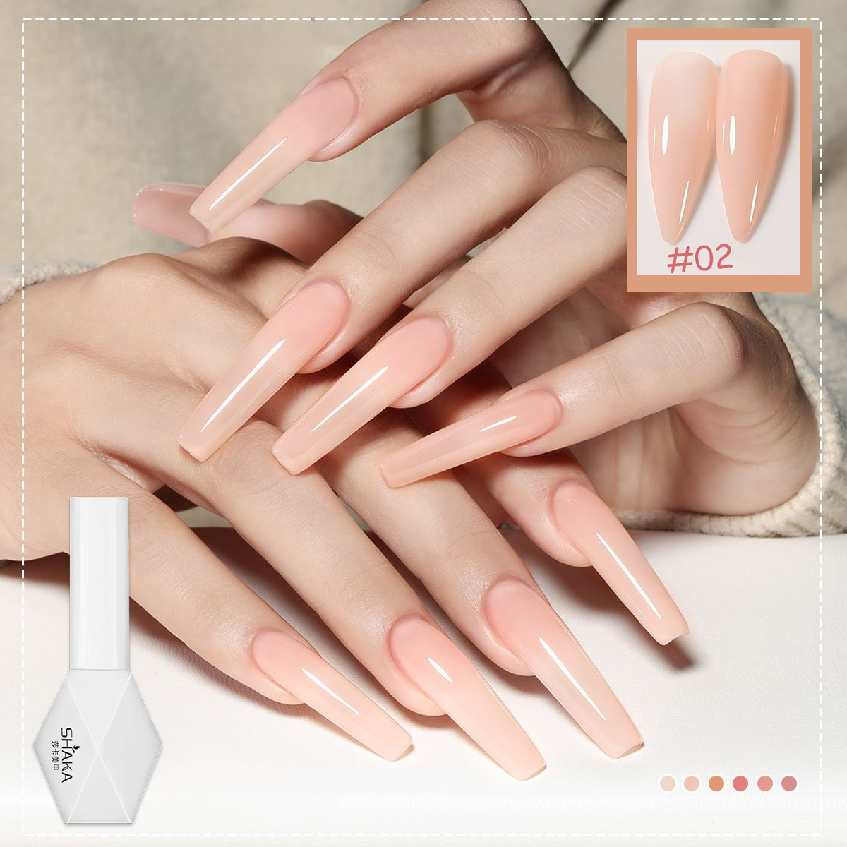1-6 piezas SHAKA Spring Ice Skin Naked Pink Esmalte de Uñas en Gel 2026 Nuevo Estilo Versátil y Elegante Suministros para Arte de Uñas