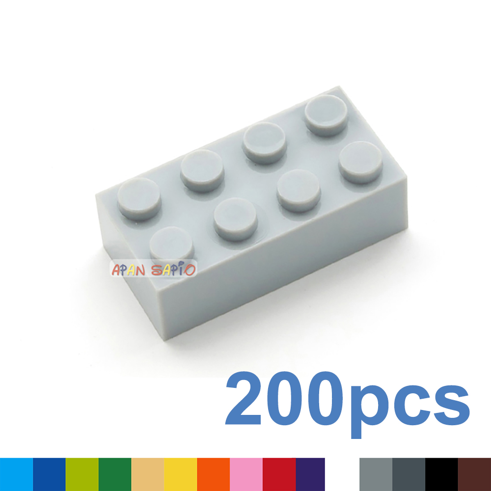 200 stks Dikke 2x4 DIY Bouwstenen Cijfers Bricks Educatief Creatief Compatibel Met 3001 Plastic Speelgoed voor kinderen Keuze