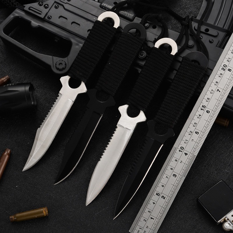 Nóż survivalowy o wysokiej twardości do użytku na zewnątrz, mały nóż prosty, wielofunkcyjny nóż kieszonkowy, niezbędne narzędzie do terenu dzikiego.