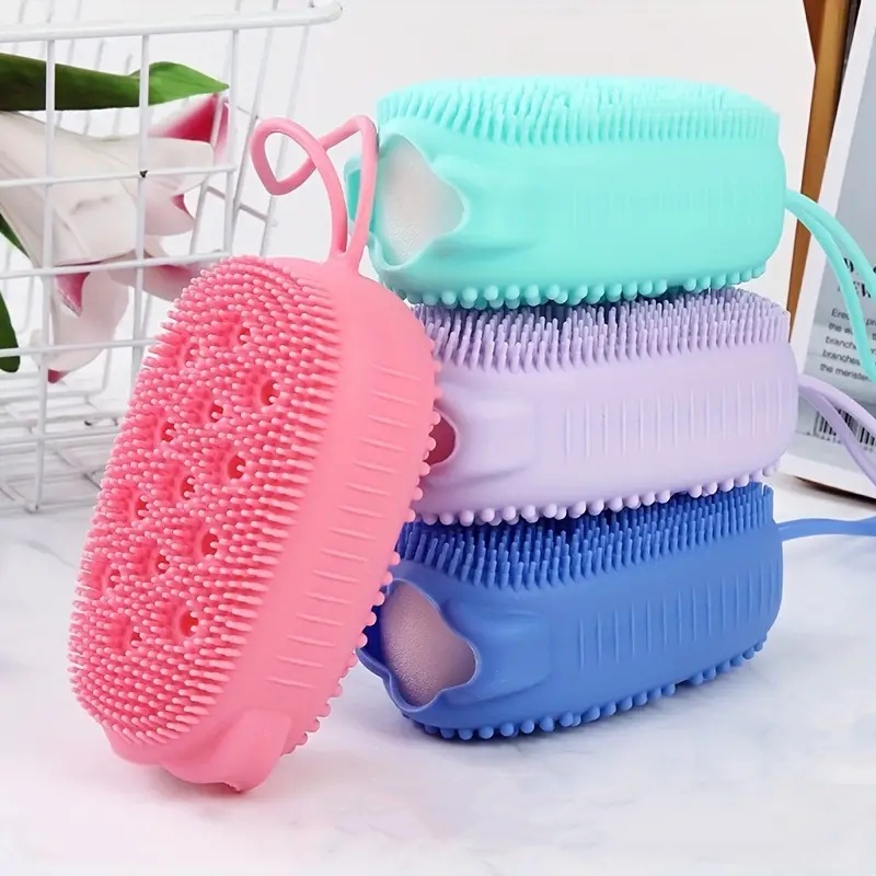 Siliconen Bellenborstel Dubbelzijdig Exfoliërende Zachte Bad Scrubber Massage Doucheborstel Diepe Lichaamshuid Massage Reinigingsgereedschap