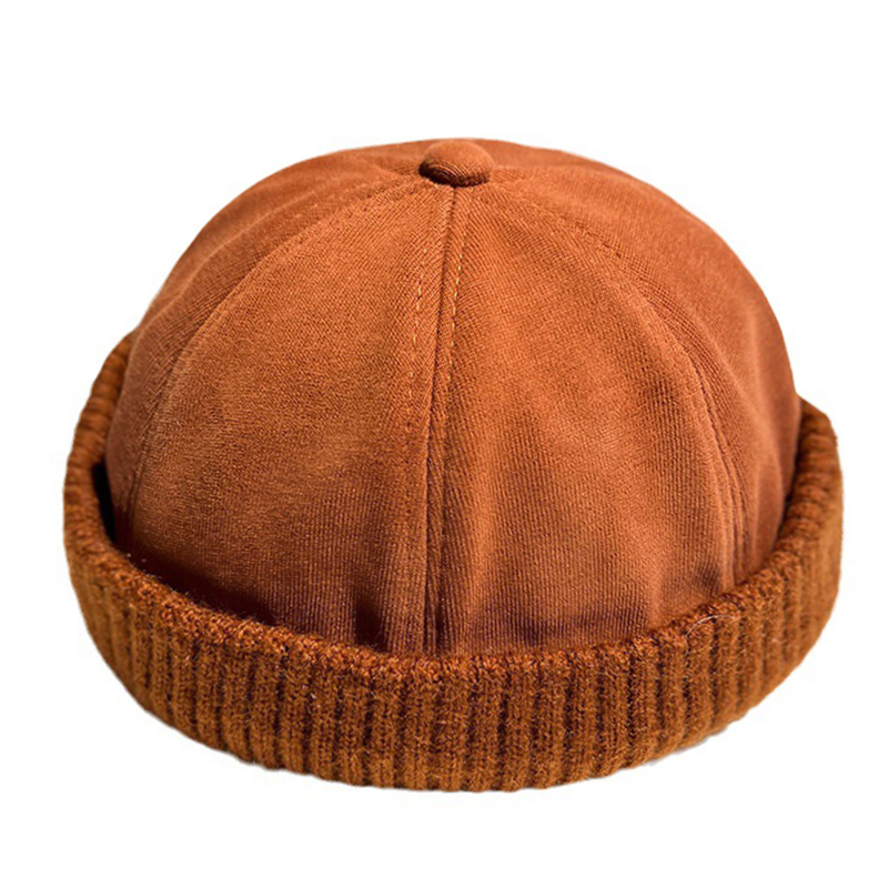 Gorros de malha feminino masculino quente grosso chapéu de inverno moda docker marinheiro boné de motociclista vintage chapéu sem aba
