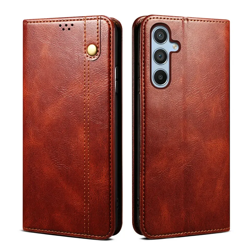 Luxe magnetische lederen bookcase hoesje voor Samsung Galaxy A55 5G, Samsung A56, A55, A37, A35, A25, A15, A16, A36, A26, A17.