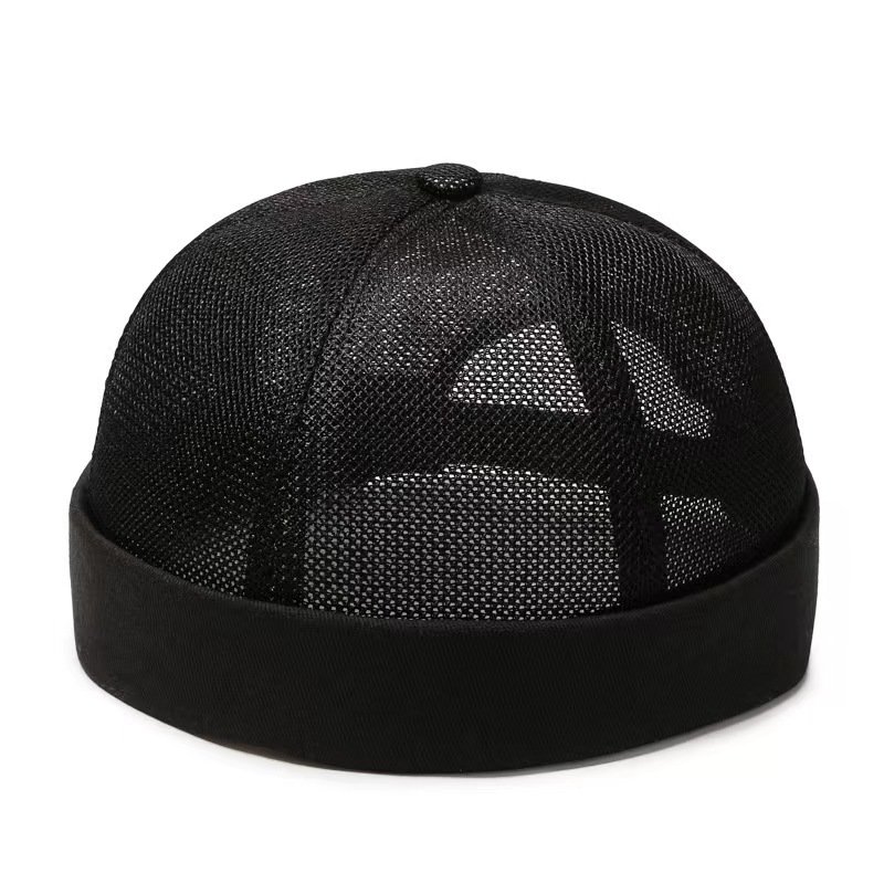 Unisex Mesh Brimless Skullcap Hip Hop Sailor Summer Cap z zwiniętym mankietem Oddychająca czapka Beanie dla mężczyzn i kobiet