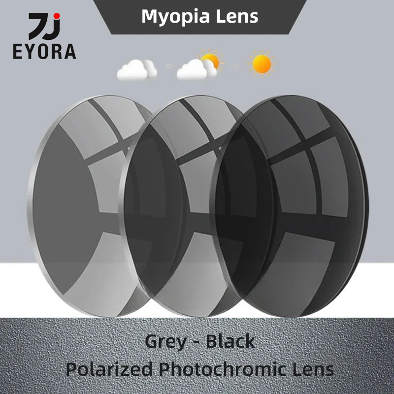EYORA โฟโตโครมิกโพลาไรซ์ซีรีส์ ไมโอเปีย ไฮเปอโรเปีย เลนส์โปรเกรสซีฟ 1.56 1.61 1.67 เลนส์อะสเฟียริกเรซิ่น CR-39 ตามใบสั่งแพทย์