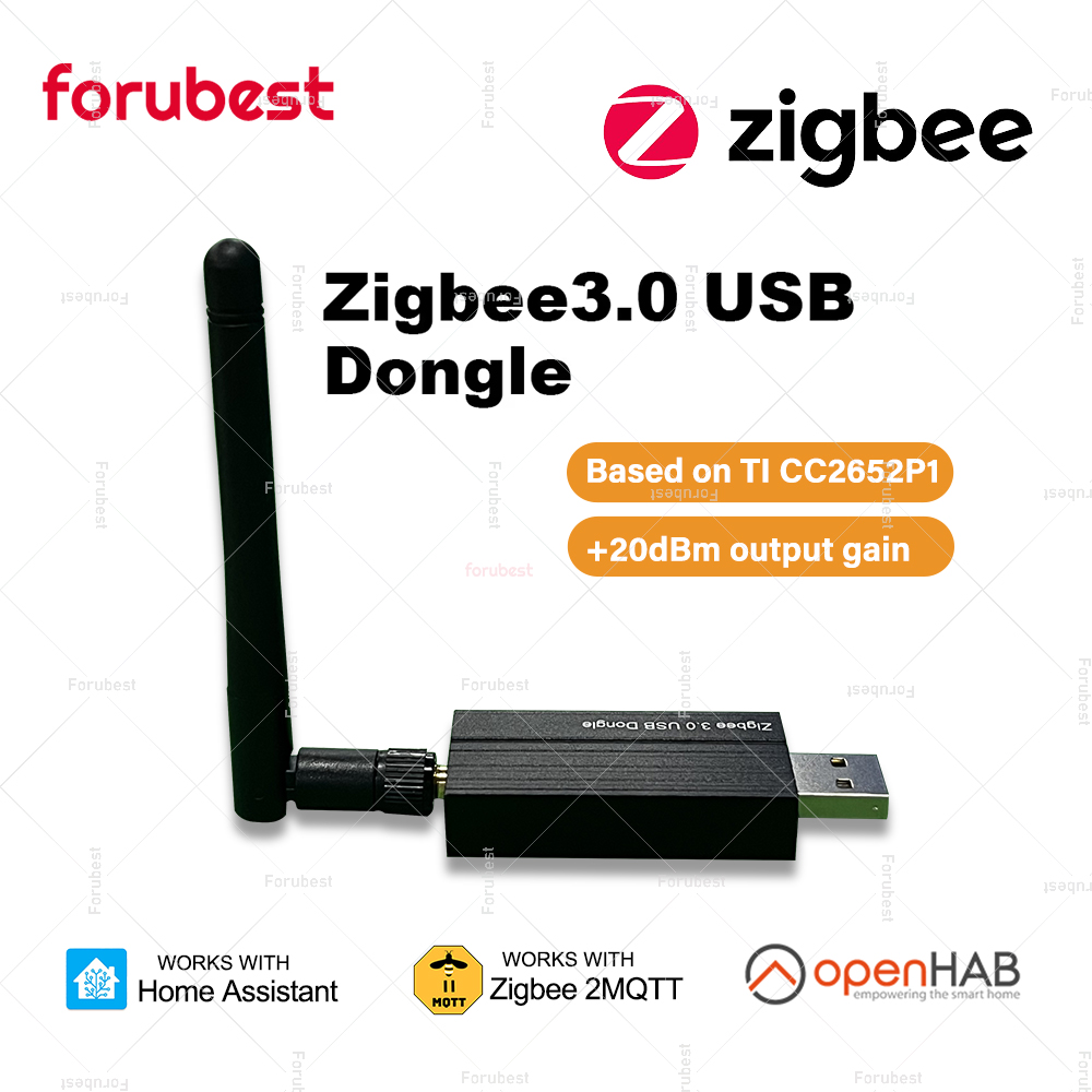 USB-ключ Zigbee 3.0 с антенной, универсальный концентратор беспроводного шлюза Zigbee, поддержка домашнего помощника Zigbee2MQTT, Raspbian, OpenHAB