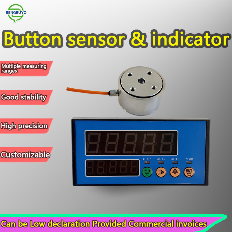 Knoop Load Cell Compressiekrachtsensor & 12V 24V 110V 220V Indicator 10kHz Roestvrij staal Hoge precisie weegtransducer