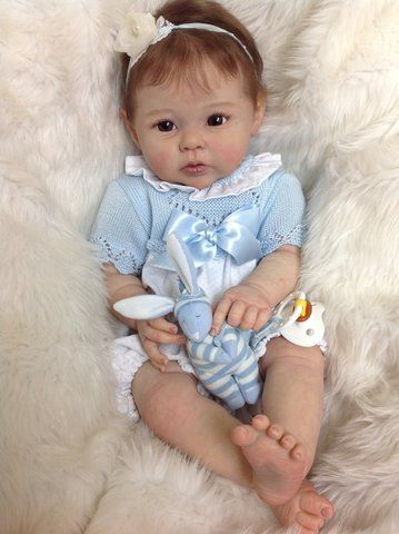 NPK 20 pouces déjà peint fini Reborn poupée corbeau réaliste doux au toucher bébé fille poupée 3D peau veines visibles avec des cheveux de racine