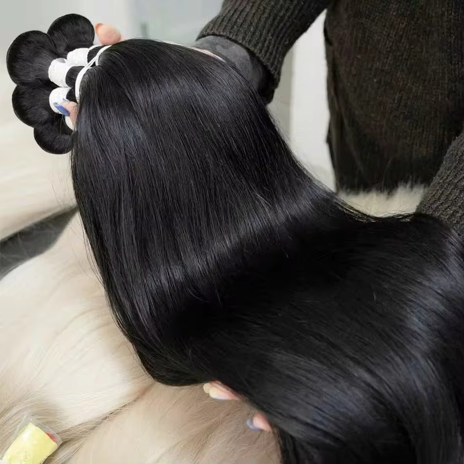 Rechte Bundels Extensions Recht Menselijk Haar Bundels Remy Menselijk Haar Ruw Maagdelijk Natuurlijk Zwart 12-42 Inch voor Vrouwen