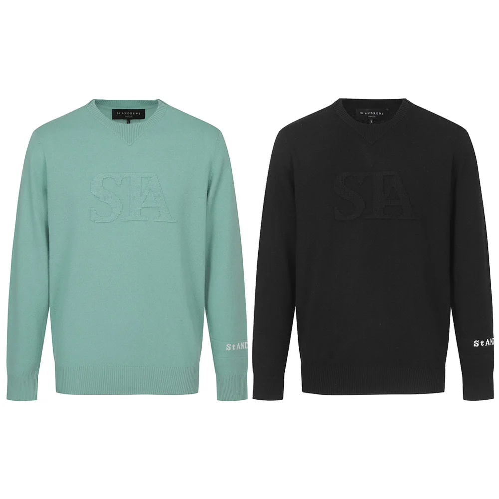 ST ANDREWS ラグジュアリーテイスト！ 新しいメンズ用高級ニットセーター！ 魅力的です！ ゴルフ、ミニマリストデザイン、トレンディなスタイル！