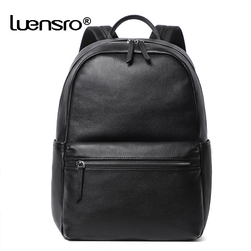100% en cuir véritable hommes sacs à dos mode véritable cuir naturel étudiant sac à dos garçon de luxe affaires 15.6 pouces sac d'école pour ordinateur portable