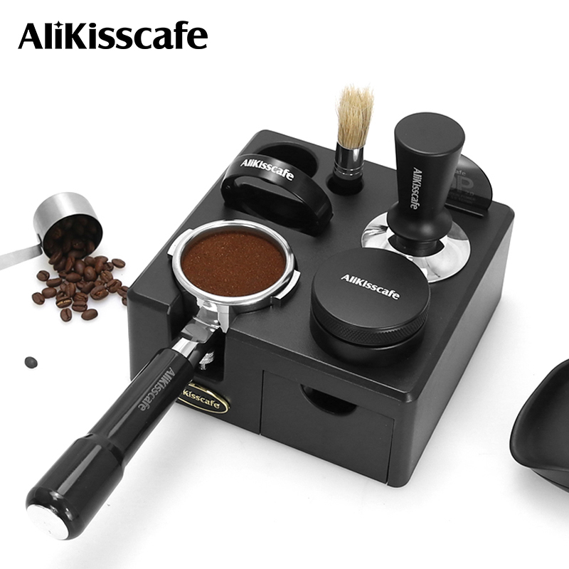 AliKisscafe กาแฟ Tamping Station Portafialter 51 มม.54 มม.57 58 มม.สําหรับ Delonghi Breville Espresso อุปกรณ์เสริม Barista เครื่องมือ
