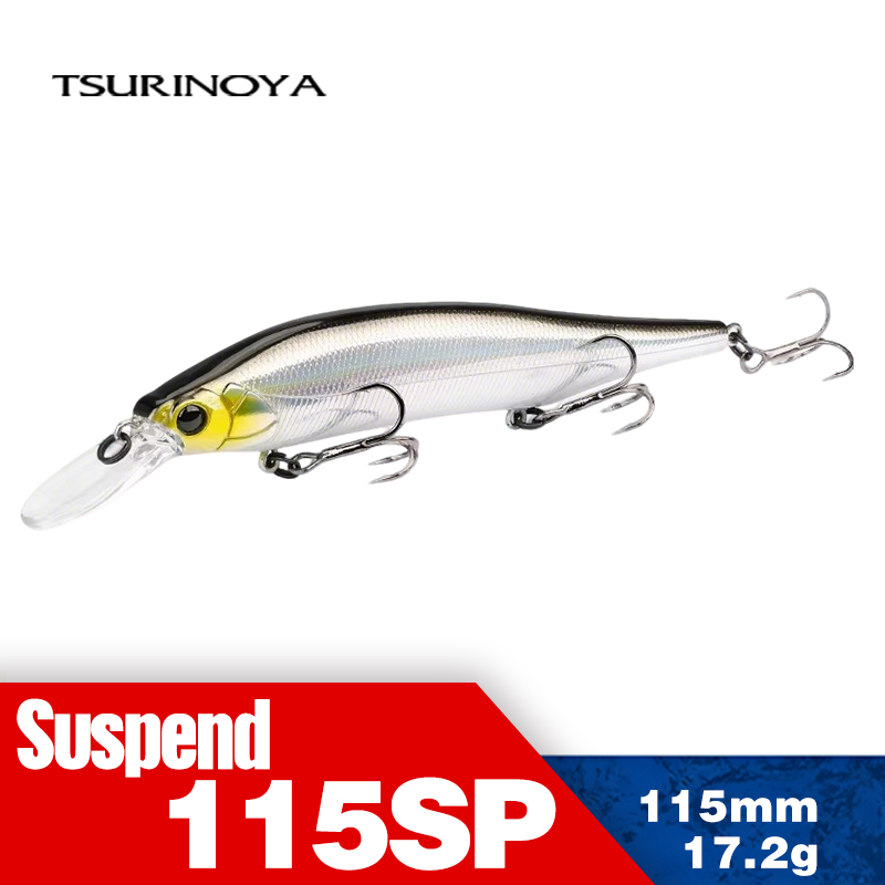 TSURINOYA 115mm 17.2g Suspending Minnow Fishing Lure  Weight System AURORA 115sp Long Casting Pike Jerkbait Hard Baits