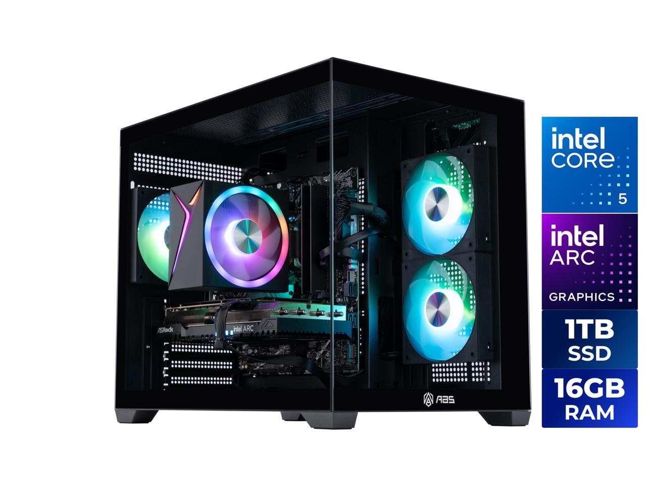 ABS Flux II Aqua Gaming PC - Windows 11 - Intel Core 5 120 - Arc A750 8GB - 16GB DDR4 3200 - 1TB M.2 SSD