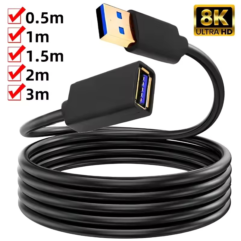 USB 3.0 2.0 연장 케이블 익스텐더 코드 빠른 연장 데이터 전송 와이어 0.5/1/1.5/2/3M 스마트 TV XBox One SSD PC 노트북용
