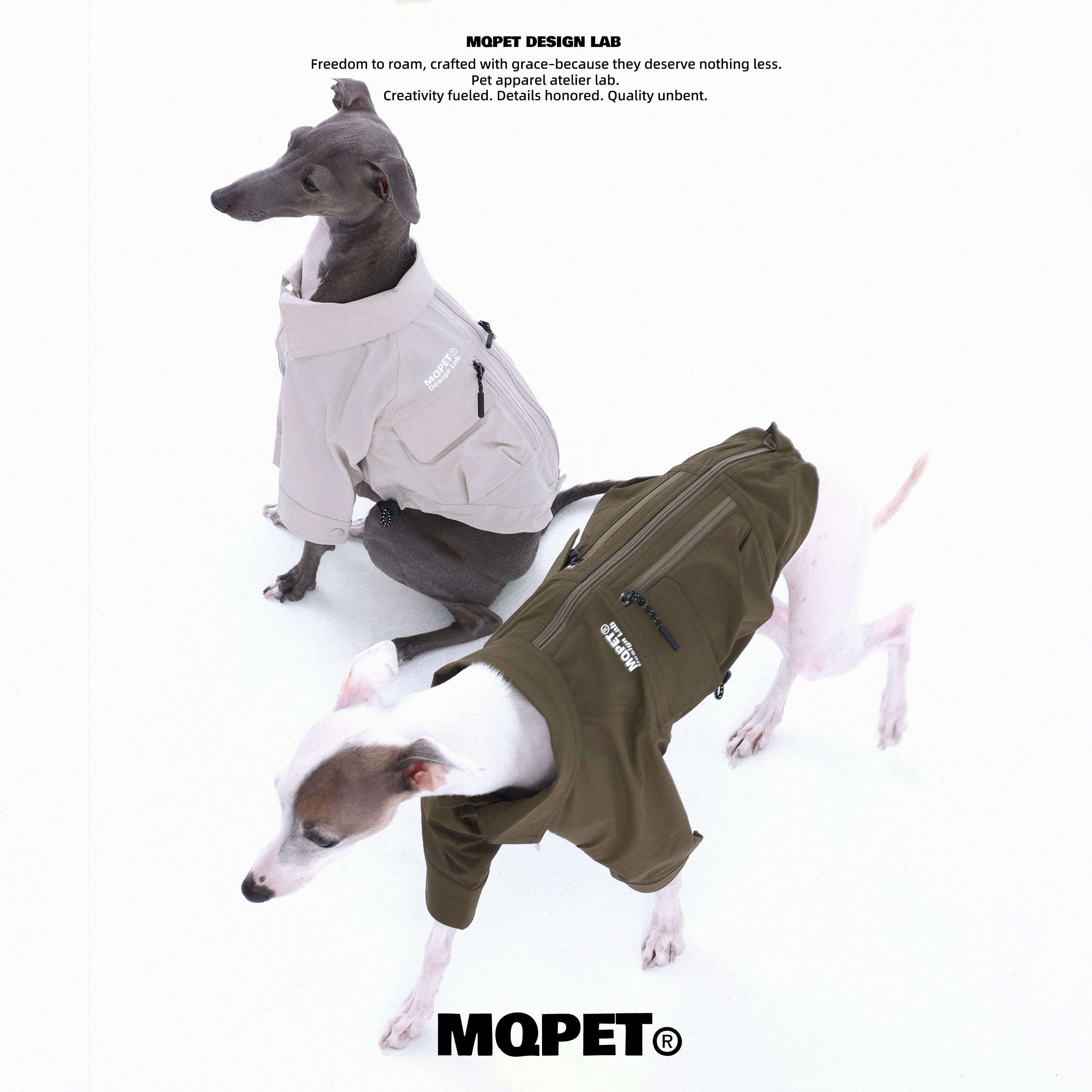 Camiseta de Proteção Tripla para Cães Pequenos e Médios, Inspirada na Montanha, Cor Cáqui Primavera, para Galgo Italiano Preto, Roupa de 2 Patas