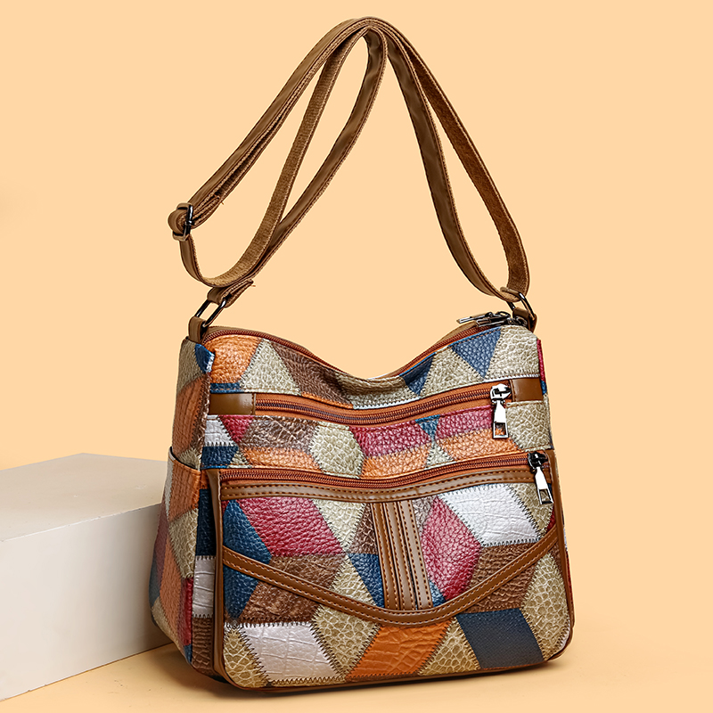 Bolsos de hombro Vintage de piel sintética para mujer, bolso femenino de estilo Simple, bolso cruzado de cuero de Color sólido para axila