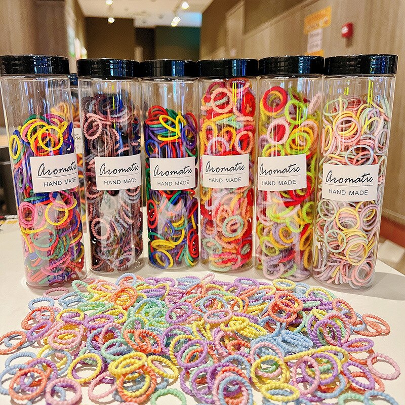 Bandas elásticas clássicas para bebês, scrunchies macios para crianças, bandas de borracha para crianças, cores fofas, acessórios para cabelo, 300 pcs