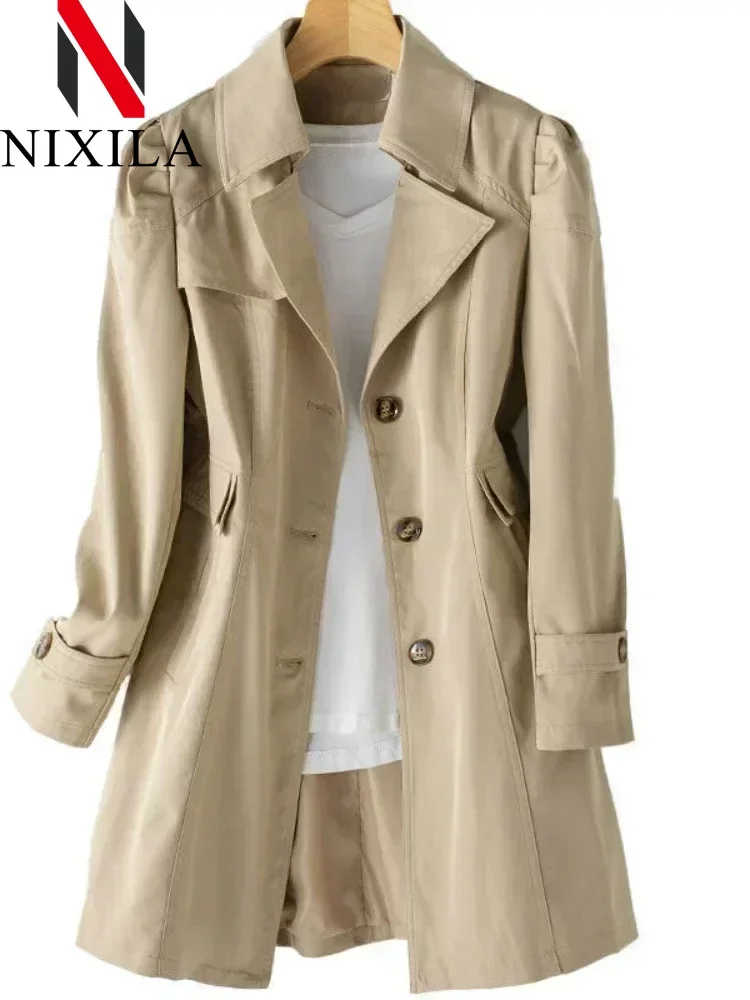 Spring Autumn Casual Windbreaker Version of The Long Windbreaker Top Korean Fashion Ladies Coats Jackets Women Trench Clothing