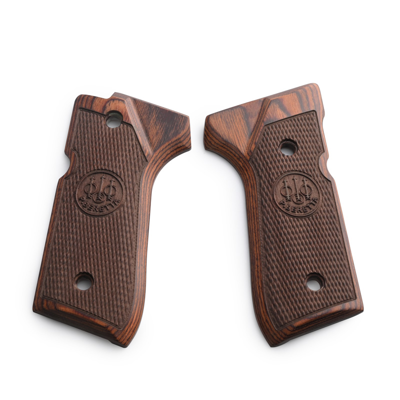 Gun 92F Griffe, maßgefertigte Griffe aus Holzmaterial mit einzigartigen Mustern.